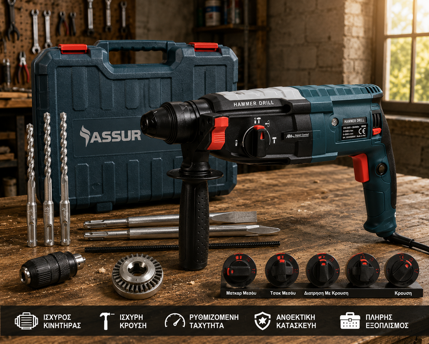 ΣΚΑΠΤΙΚΟ ΠΙΣΤΟΛΕΤΟ ASSUR+PLUS 850W - ΔΩΡΟ ΚΑΛΕΜΙΑ