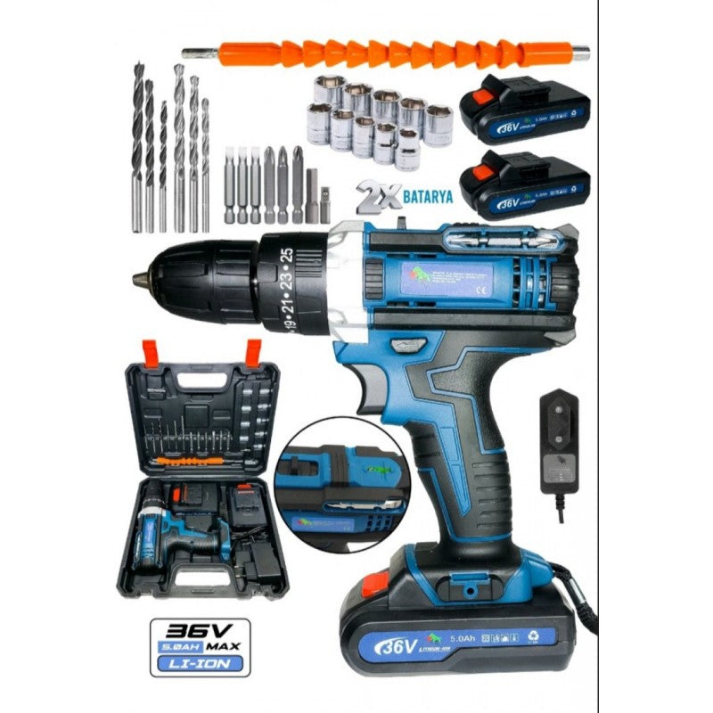 Δραπανοκατσάβιδο Μπαταρίας DAFLONG 36V 5Ah Με 2 Μπαταρίες