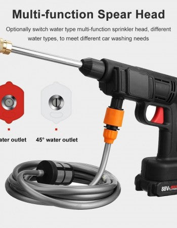 Επαναφορτιζόμενο Πιστόλι Πλυσίματος 200W Με Πίεση 30bar Και Μπαταρία 88V